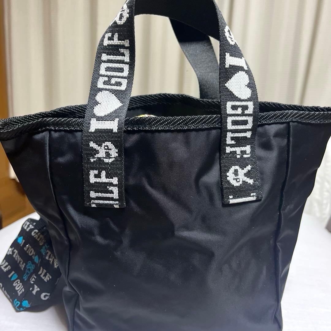 【美品】パーリーゲイツ トートバッグ ミニバッグ付き ブラック ゴルフ