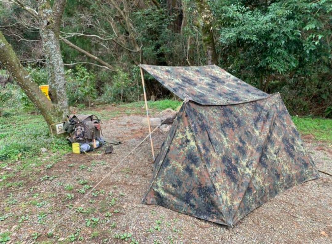 片面ファスナー加工　ドイツ軍　軍幕　パップテント　ヴィンテージ