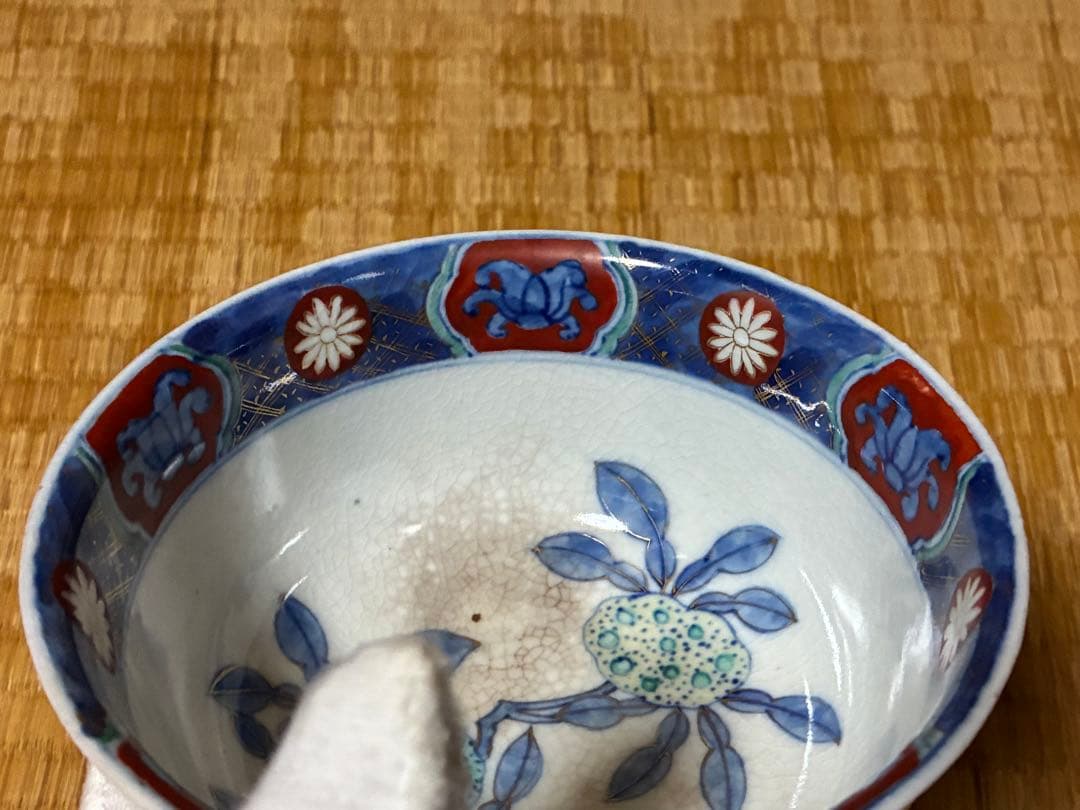 古伊万里 花柄 小鉢 木箱付 時代物 奇玉宝鼎之珍 銘あり