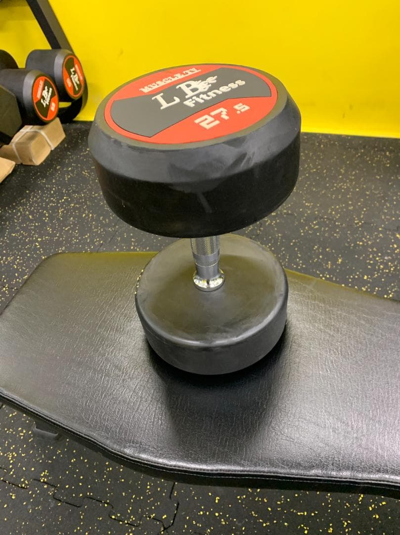 未使用ですが痛みありの為半額 　ラバー ダンベル 27.5kg×2個