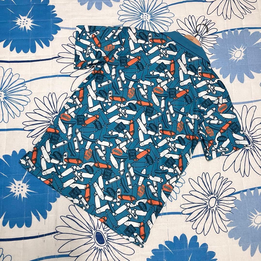 【希少】新品　ジャックバニー 総柄 スケボー　ブルー　ポロシャツ