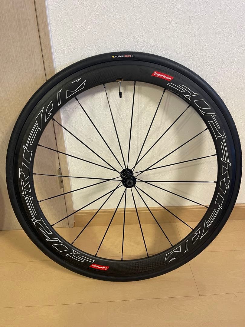 【美品・新品タイヤおまけ！】カーボンエアロホイール SUPER TEAM製