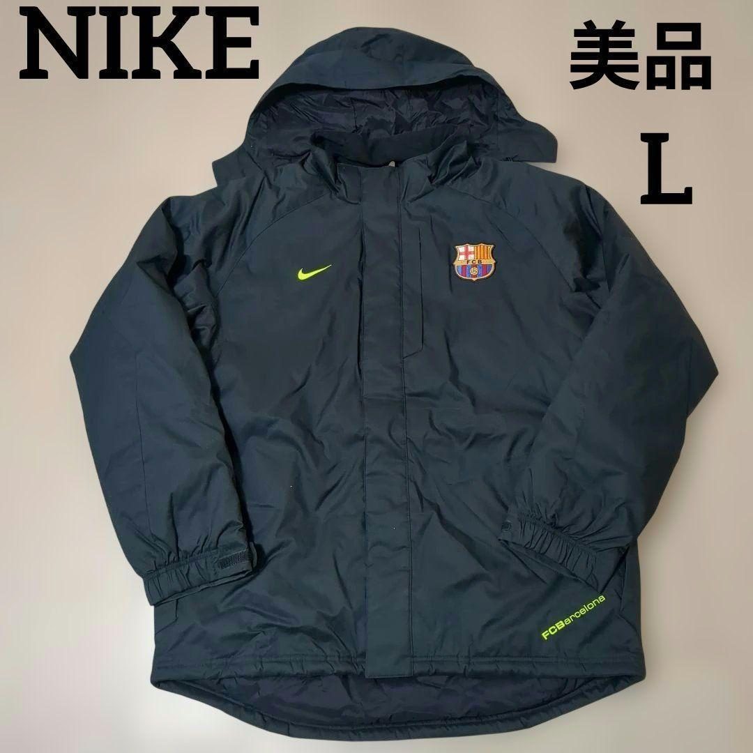 美品　NIKE　メンズ　ベンチコート　サッカー　FCバルセロナ　L　ネイビー