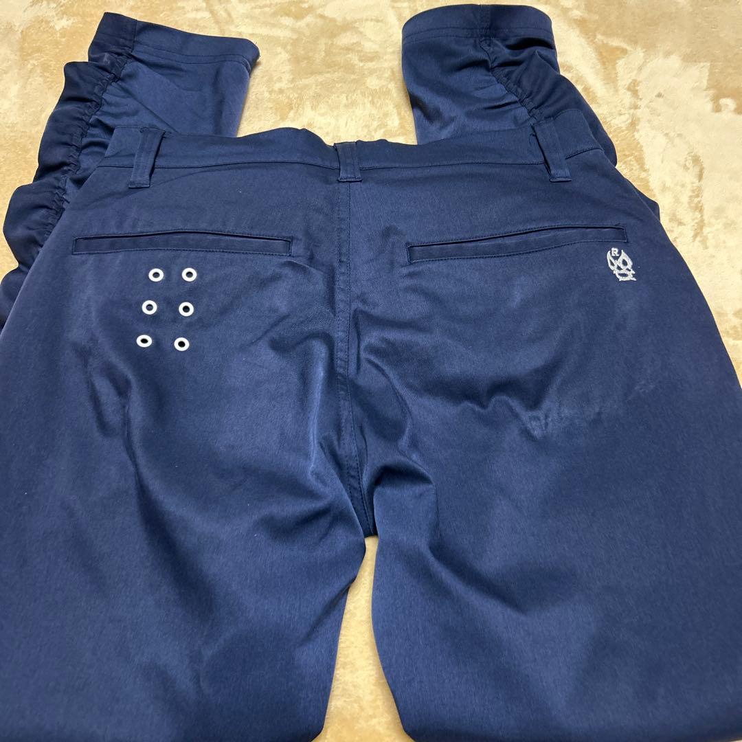 Russeluno ラッセルノ ゴルフパンツ ビッグロゴ 裾ジップ M ネイビー