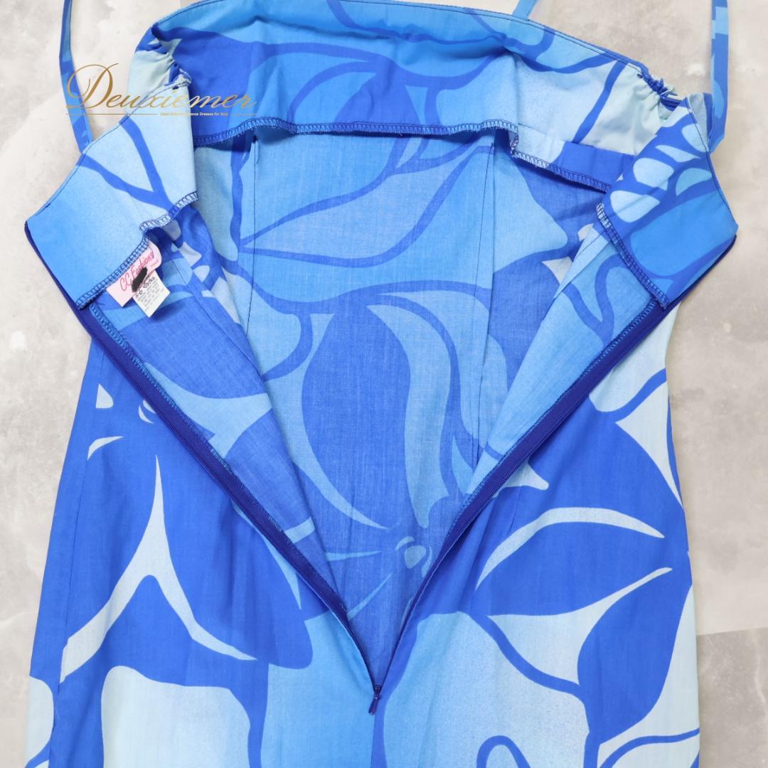 【ハワイ製 フラダンス衣装】ブルー CC Fashions ワンピース 青 水色
