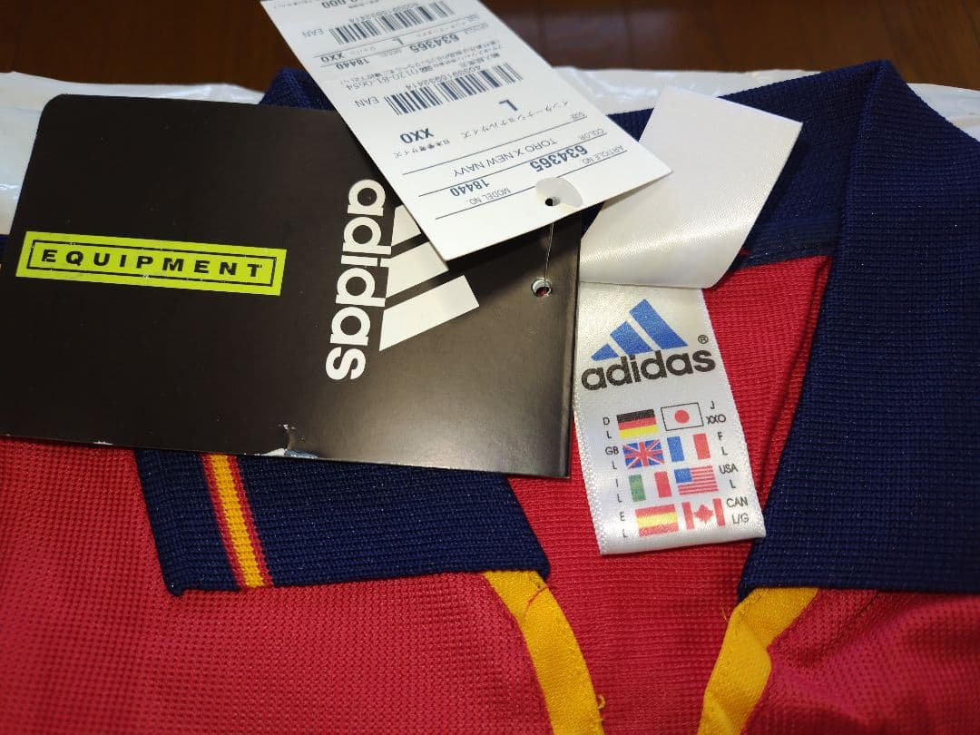 adidas スペイン代表 2000年ホームシャツ Lサイズ 新品タグ付き
