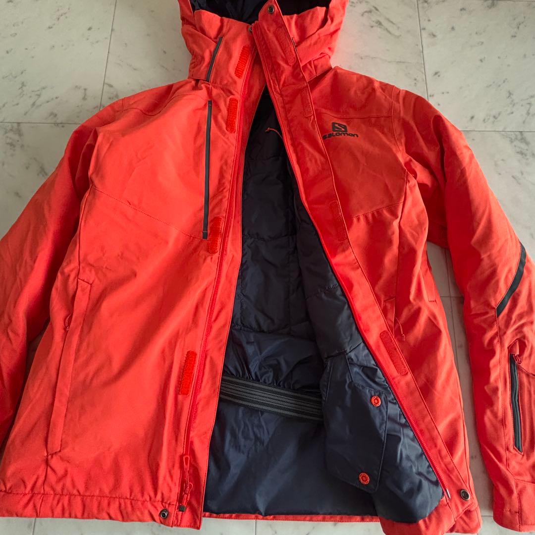 美品 salomon サロモン スキーウェア ジャケット 中綿 オレンジ L