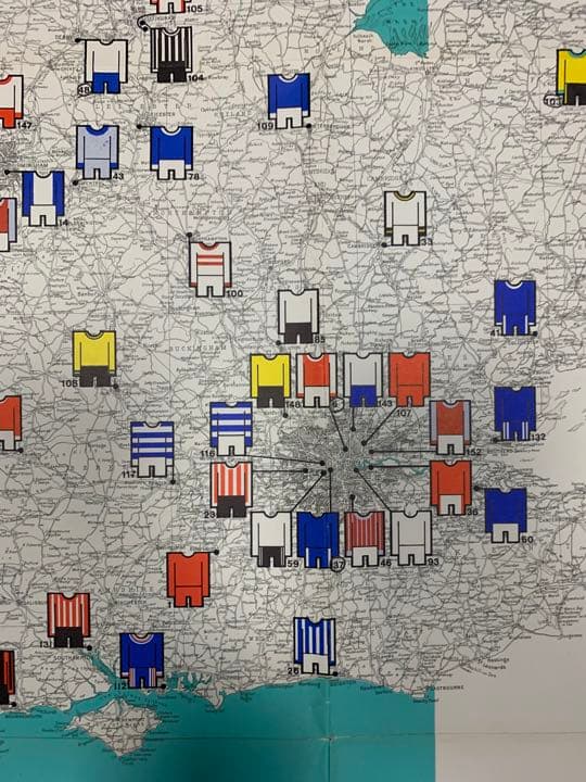 England Football Map BARTHOLOMEW社製'70年代