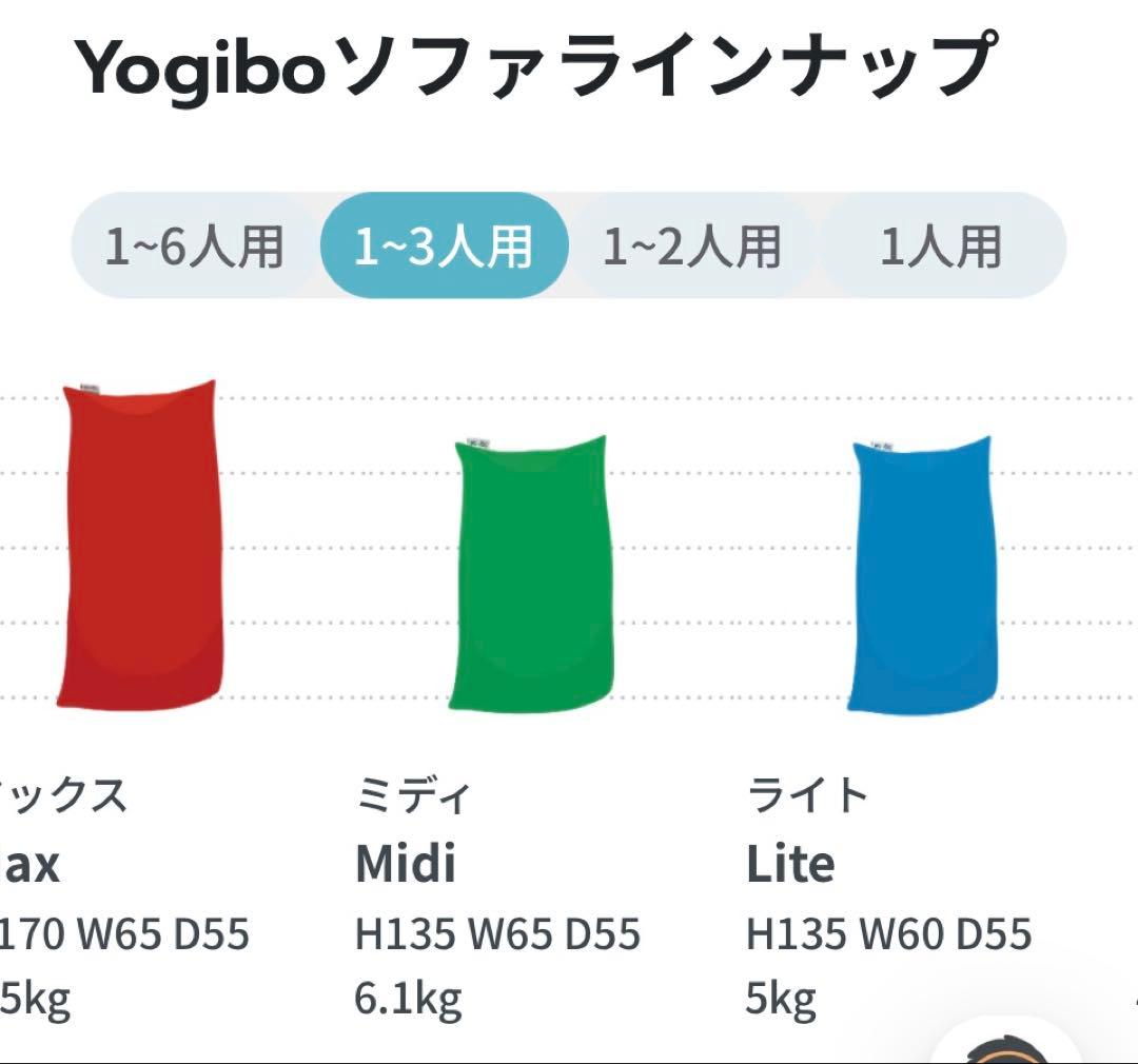 Yogibo Midi ヨギボーミディ　ネイビー　ビーズクッション