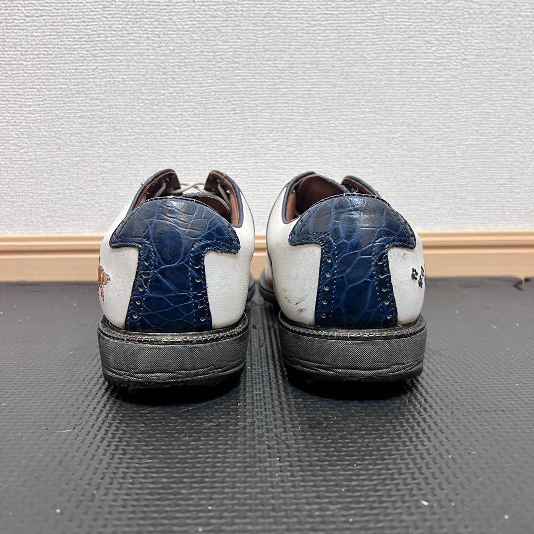 希少 天然皮革 最上位モデル icon FootJoy ゴルフシューズ ネイビー