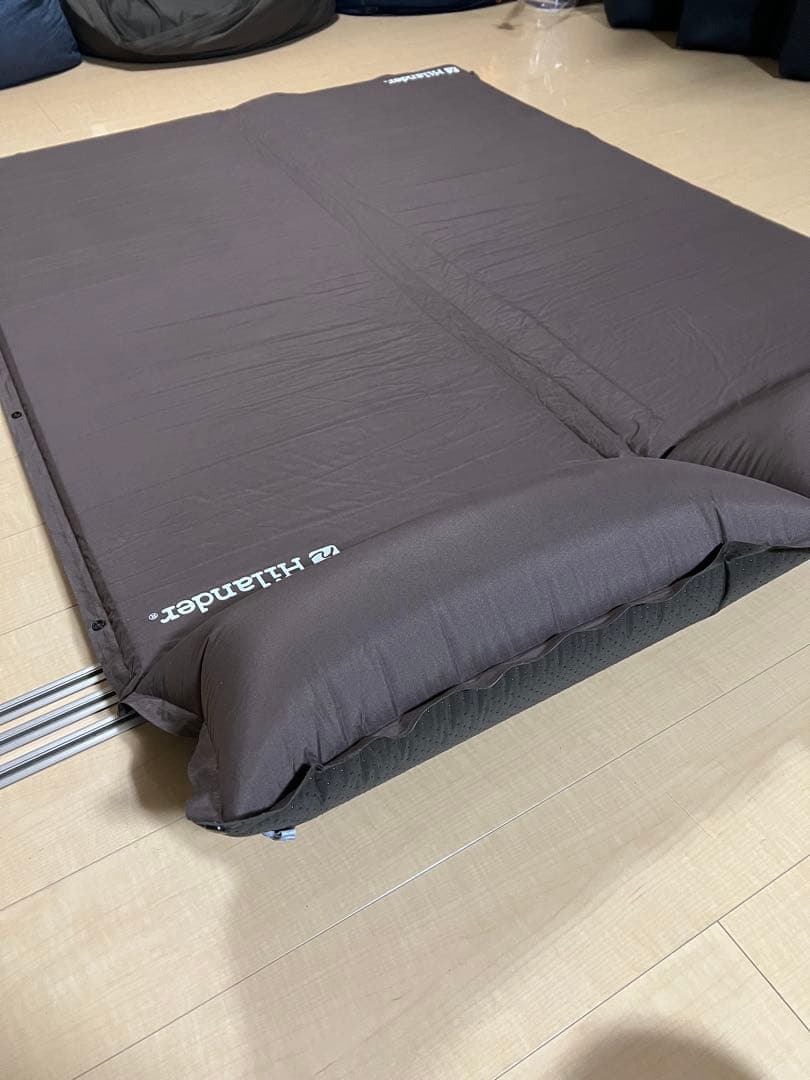Hilander スエードインフレータブルマット ダブル ブラウン