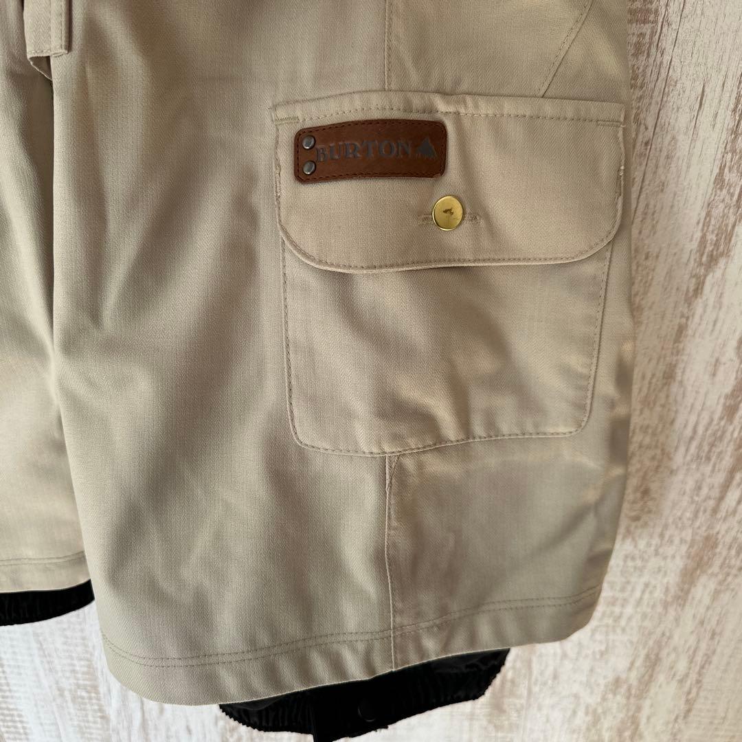 【美品】Burton バートン スノーボード パンツ ベージュ フレア ポーチ付