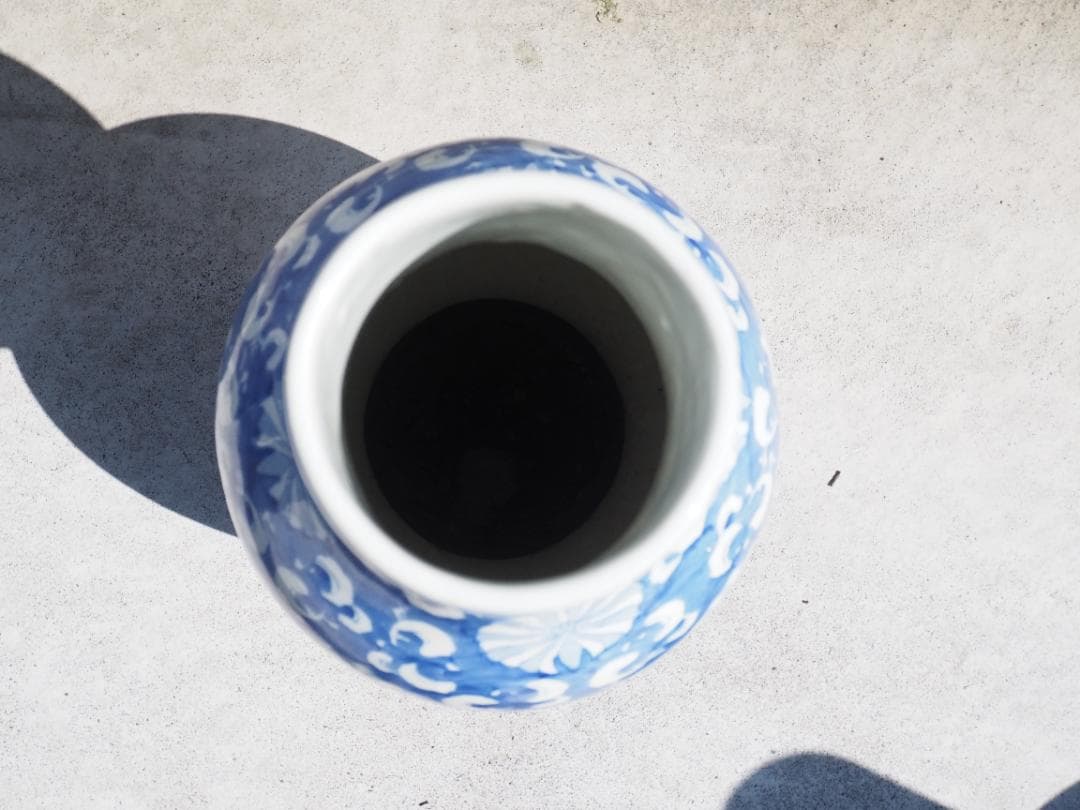 染付瓢箪形花瓶　大型花瓶