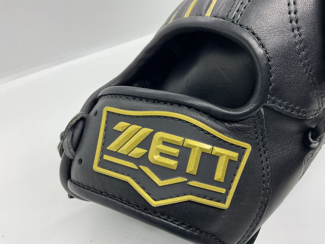 ZETT 軟式グローブ 黒 黄色ストライプ