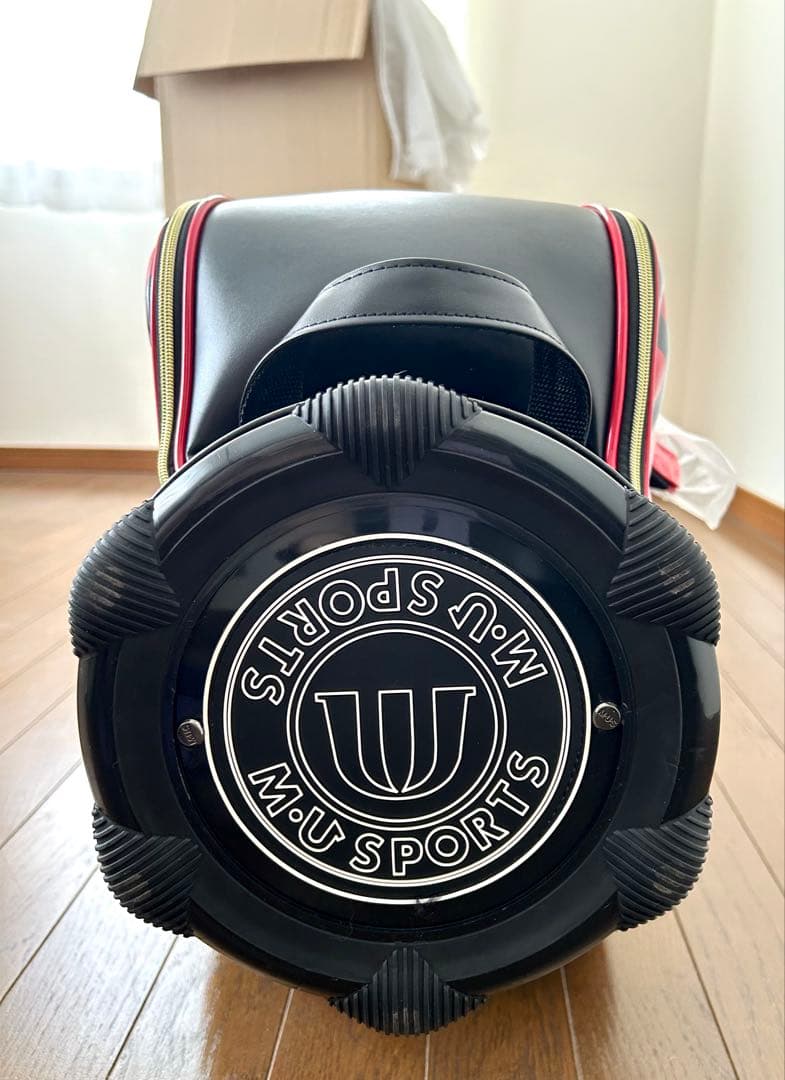未使用品『M・U SPORTSウエサコ』キャディバッグ赤黒ゴルフバッグレディース