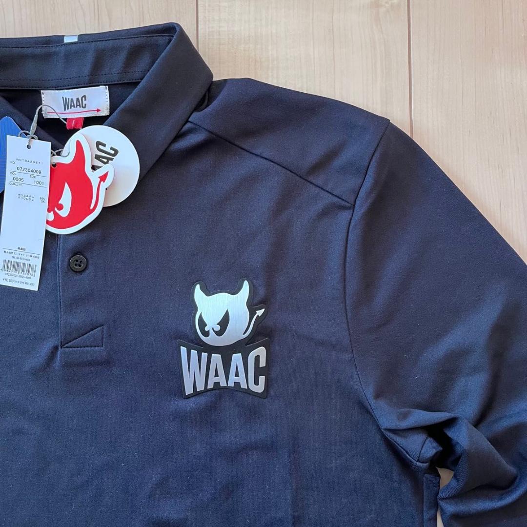WAAC 長袖ポロシャツ ブラック色