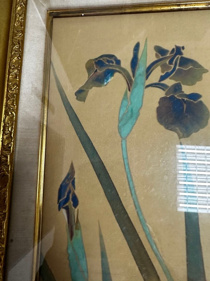 華楊　草花図額　共シール　52✖️42cm け東0309①