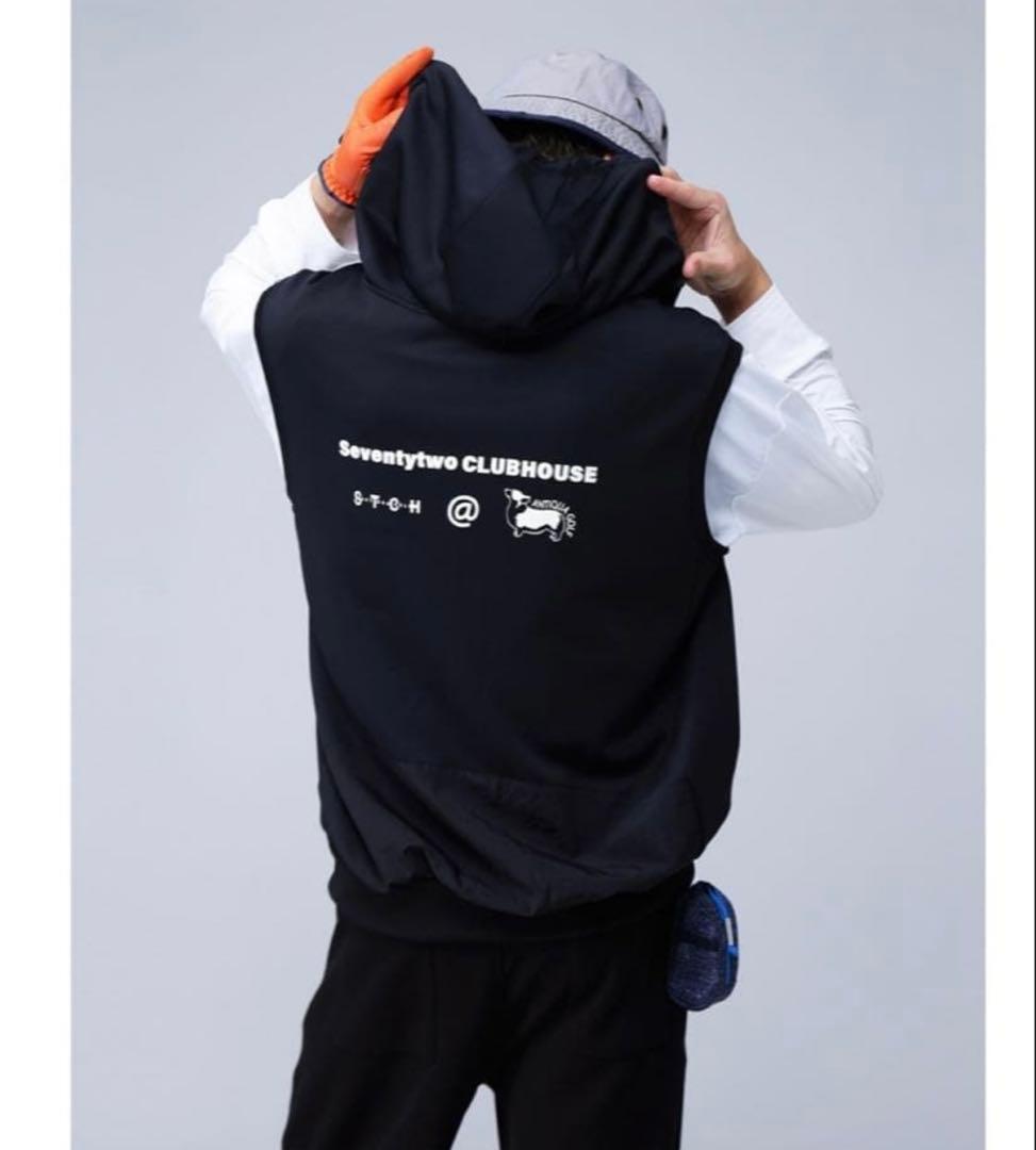【極美品】Seventytwo CLUBHOUSE フーディーベスト 黒