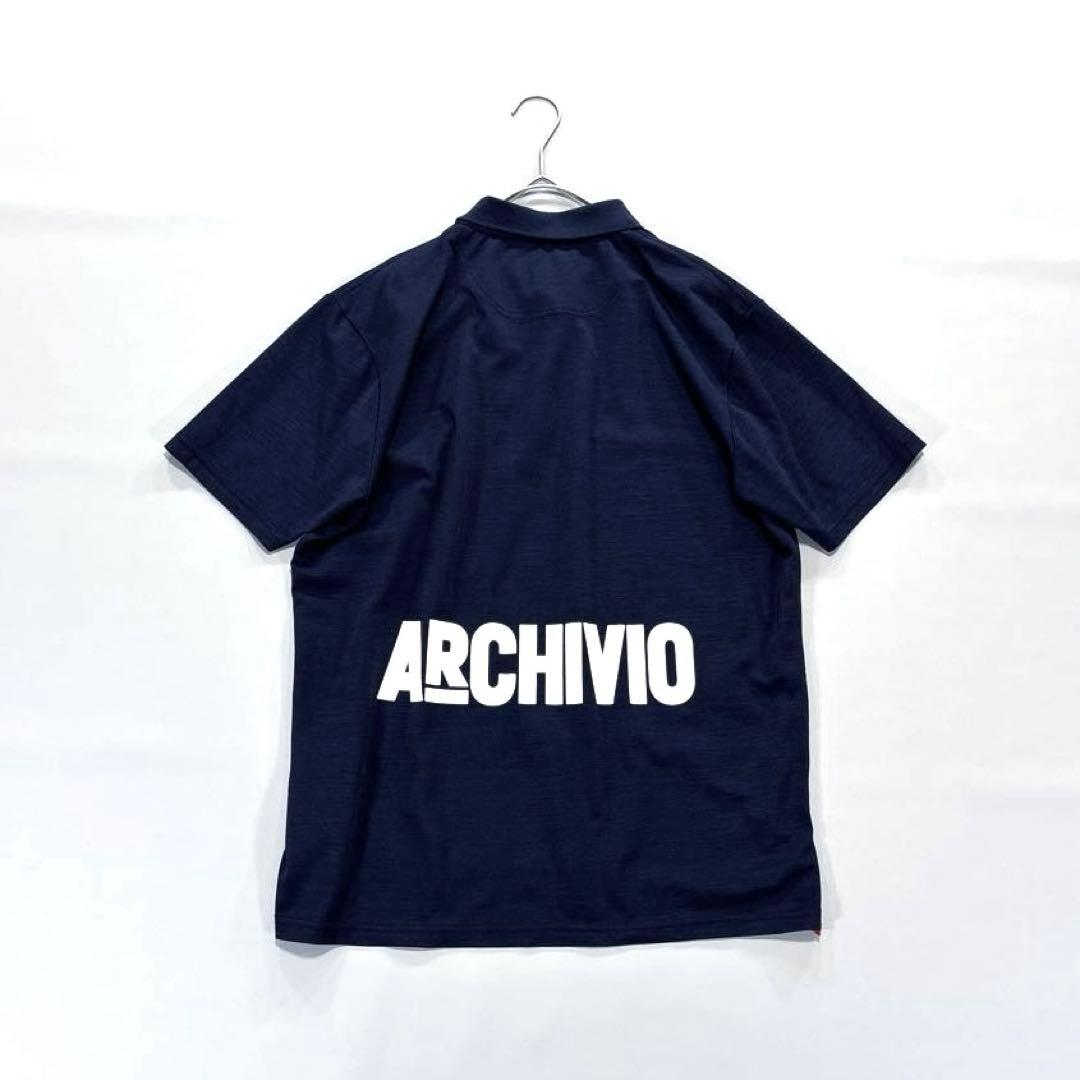 アルチビオ　半袖ポロシャツ　ネイビー　48 L バックロゴ　オレンジポケット