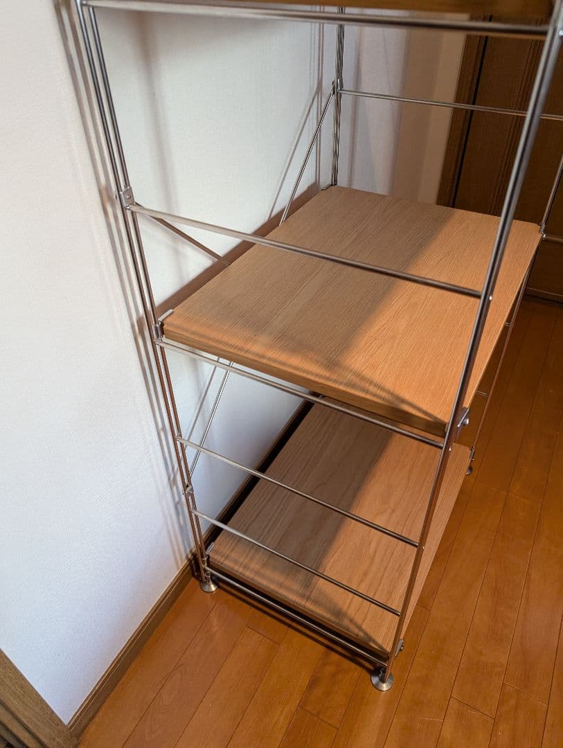 《送料込》無印良品 ステンレスユニットシェルフ オーク材棚 家具 シルバーラック