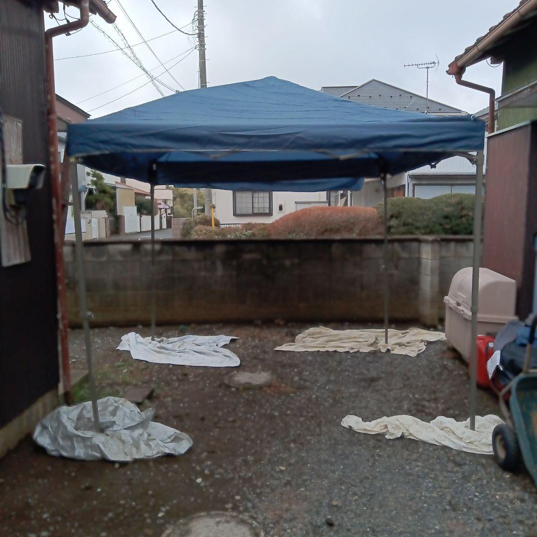 青色 ポール式タープテント アウトドア用