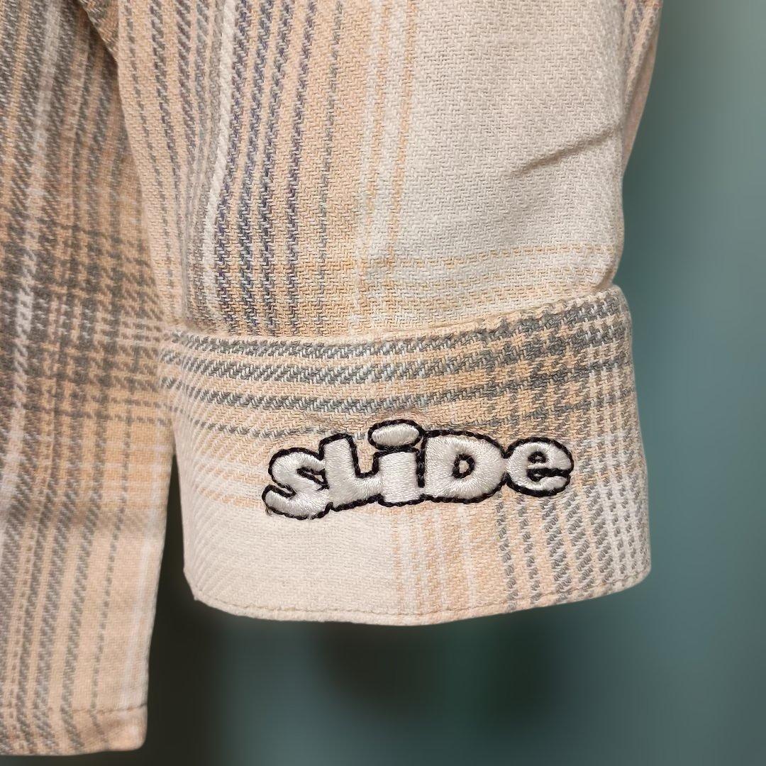 SLIDE チェック柄 長袖スケートボードネルシャツused