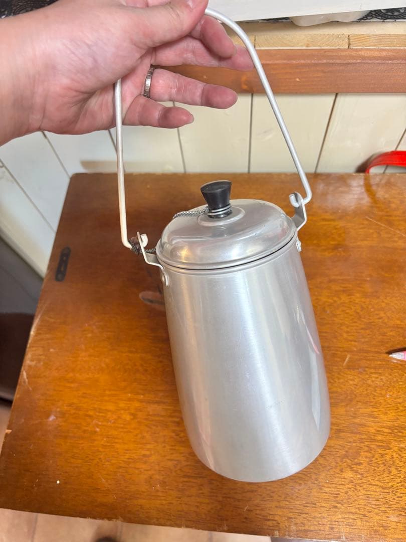 【骨董品】昭和レトロ　ポット　アルミ製　きんツバメ印　未使用　訳あり