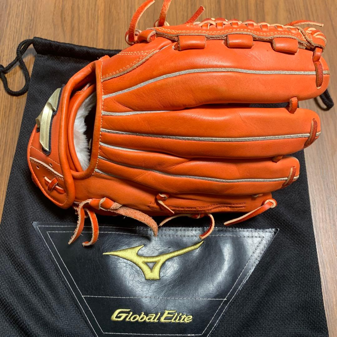 Mizuno Global Elite 軟式グローブ オレンジ