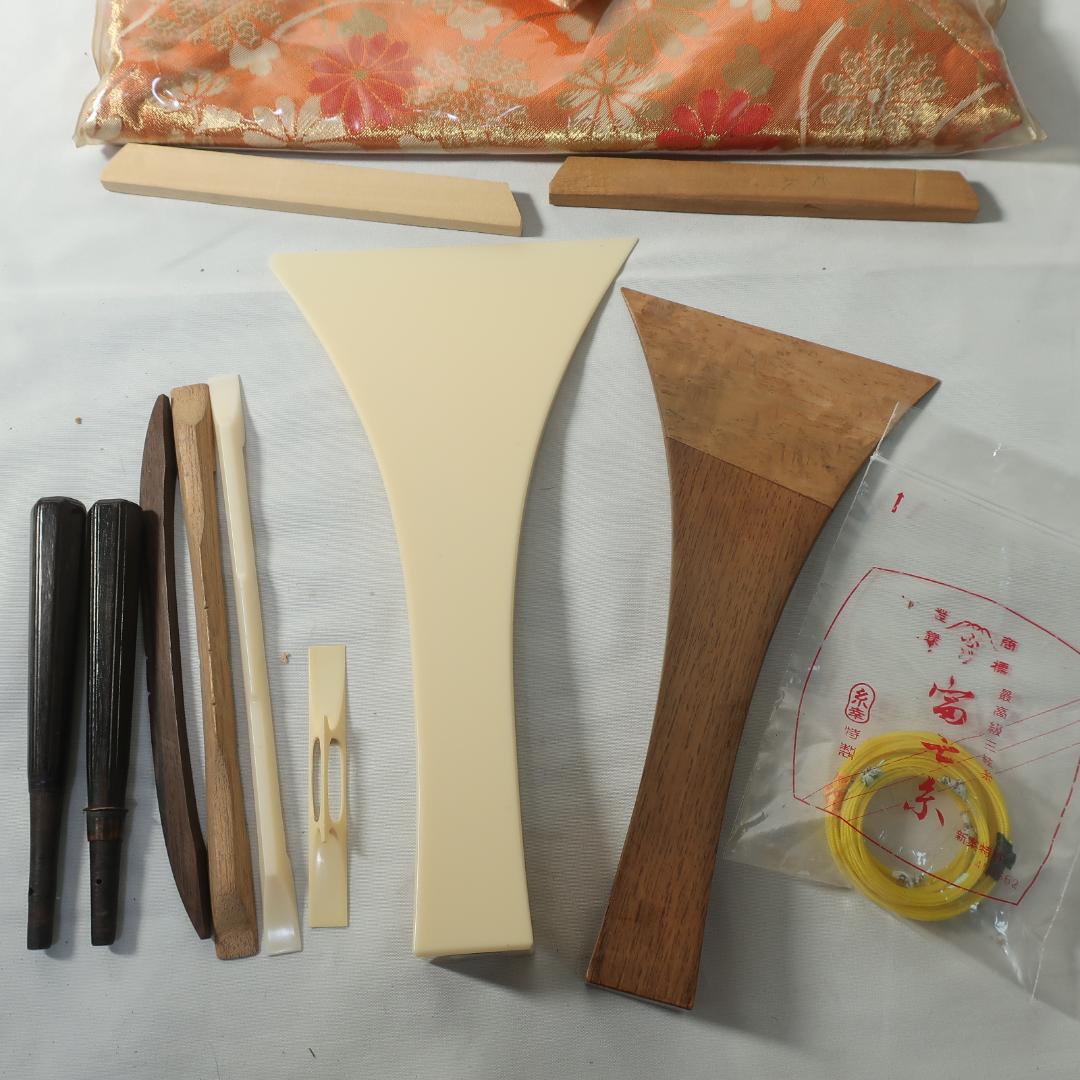 三味線 5本まとめセット 細棹 撥 駒 予備弦 付属