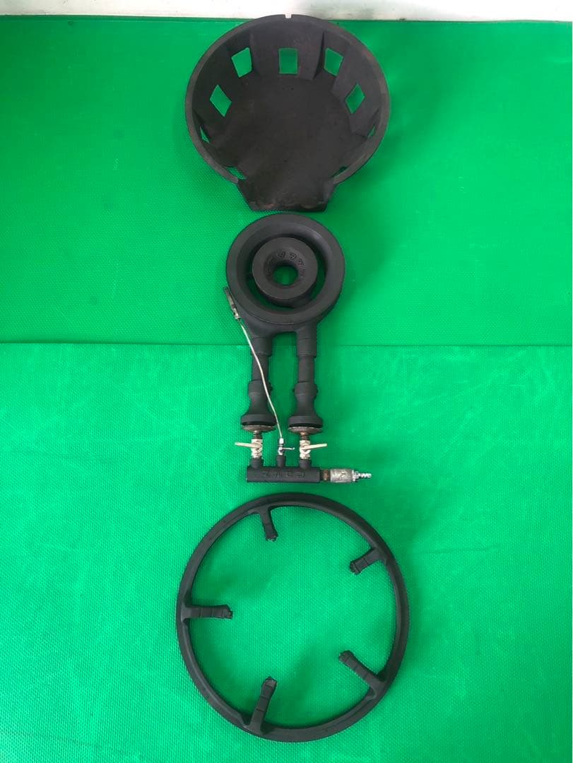 ☆工場整備品☆鋳物コンロ　二連バーナー　LPG