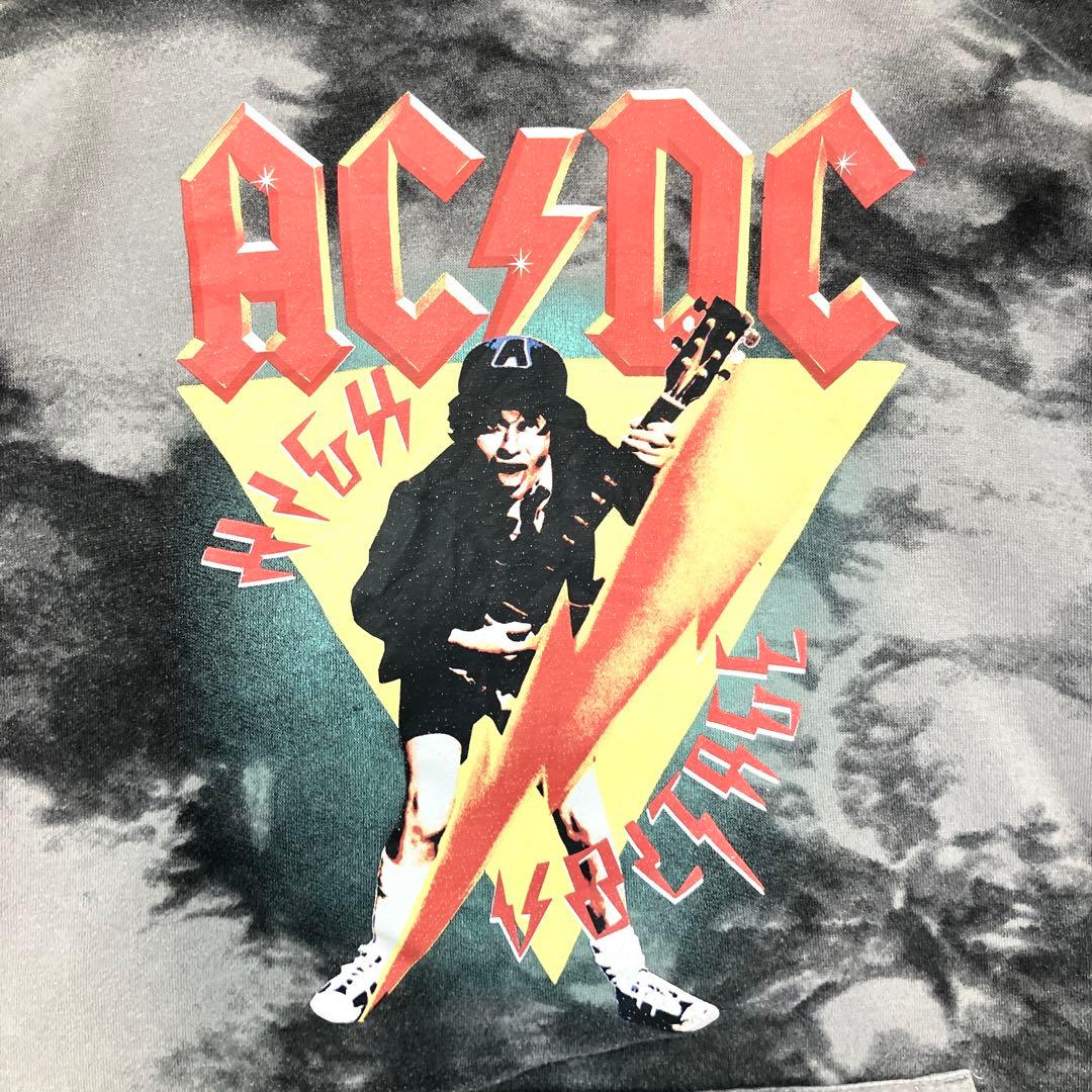 AC/DC アンガス・ヤング/パーカー/タイダイ/ブリーチ/USA古着/US Ｌ