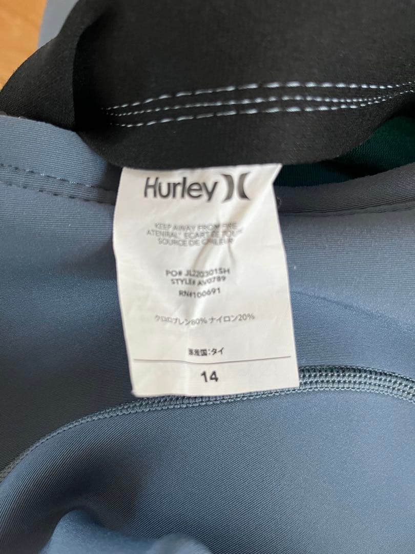 Hurley キッズ　スプリング　14サイズ　155-162cm グレー 青
