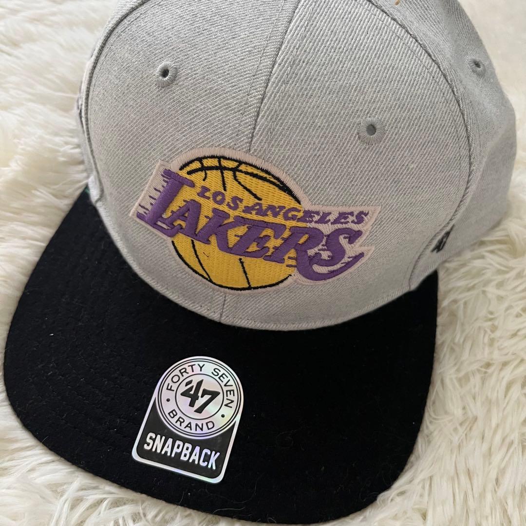 NBA レイカーズ '47 Brandスナップバックキャップ グレー ブラック