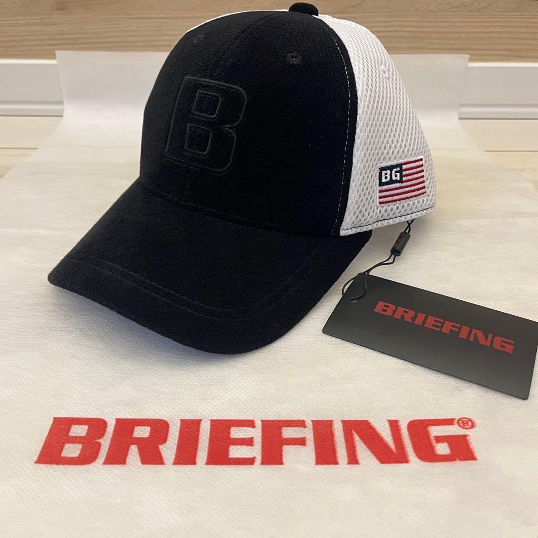 新品★BRIEFING PILE INITIAL EMB CAP 黒×白 フリー