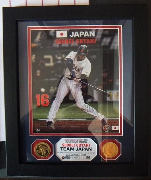 大谷翔平 WBC 2023 侍JAPAN ホームレプリカユニフォーム（刺繍）額入