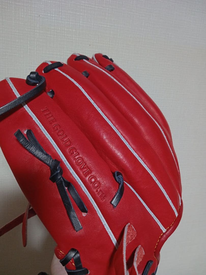新品　ローリングス　赤　軟式　内野用グローブ　片付け済