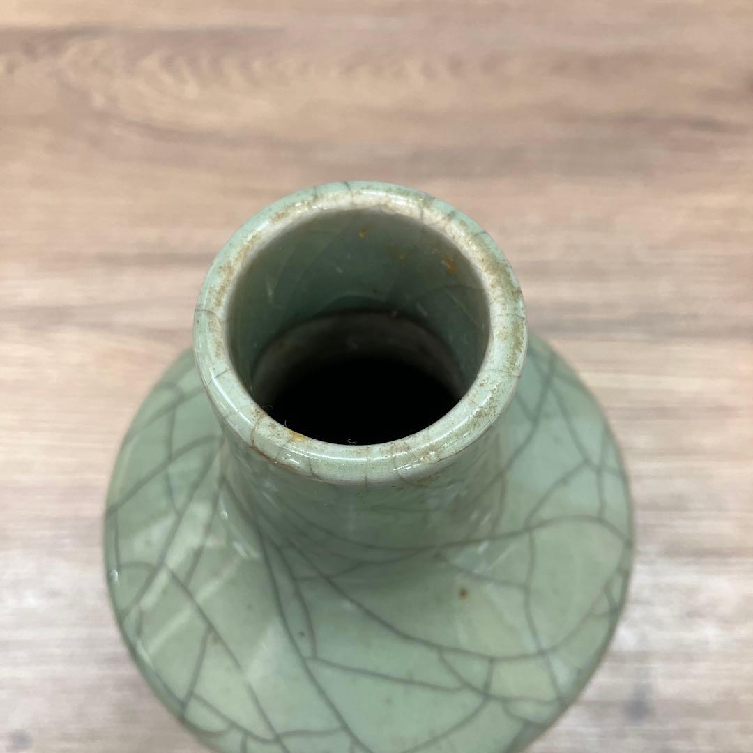 D-壁 伝統工芸 大堀相馬焼 徳利 花瓶 走り駒 縁起物 青磁 貫入 花器