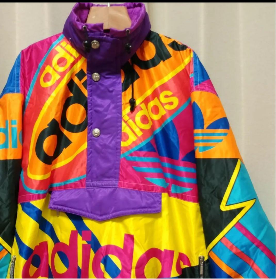 超激レア adidas ナイロンジャケット クレイジーパターン ビッグシルエット