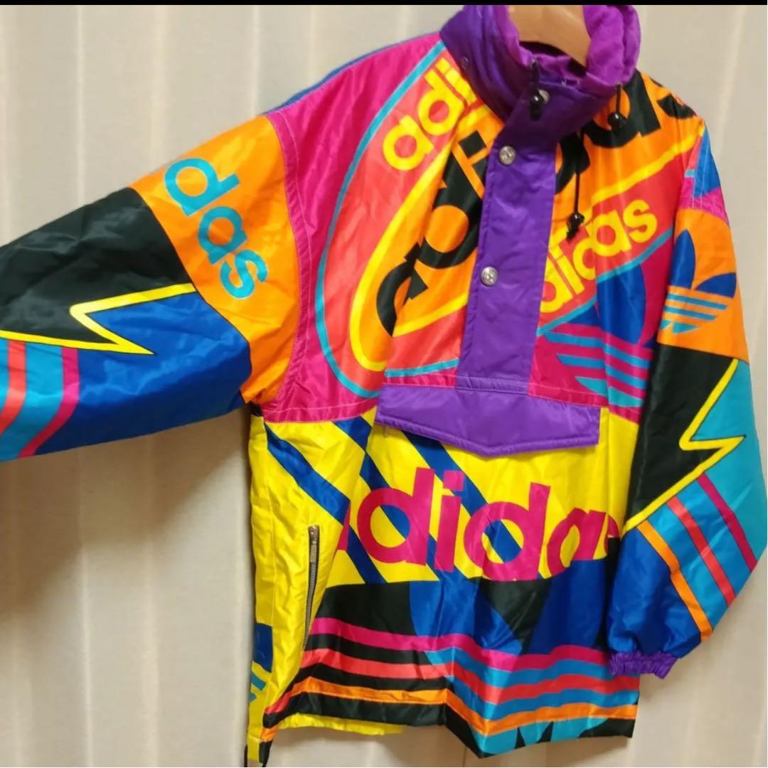 超激レア adidas ナイロンジャケット クレイジーパターン ビッグシルエット