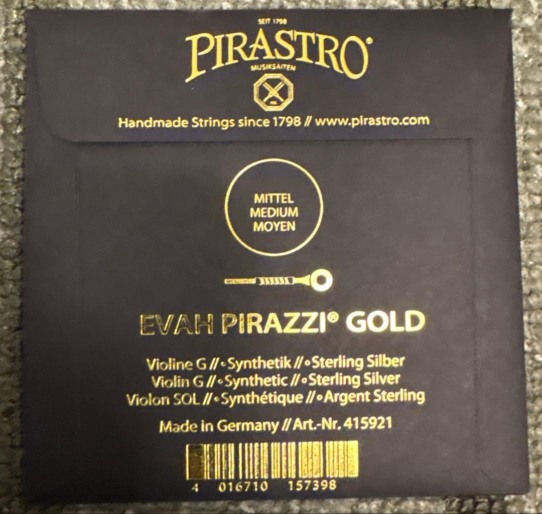 【新品】Evah Pirazzi Gold バイオリン弦セット