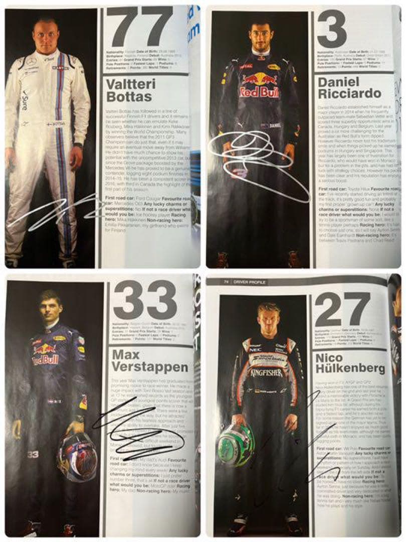 2016 F1 イギリスGP 19名直筆サイン入り　公式プログラム　【貴重品】