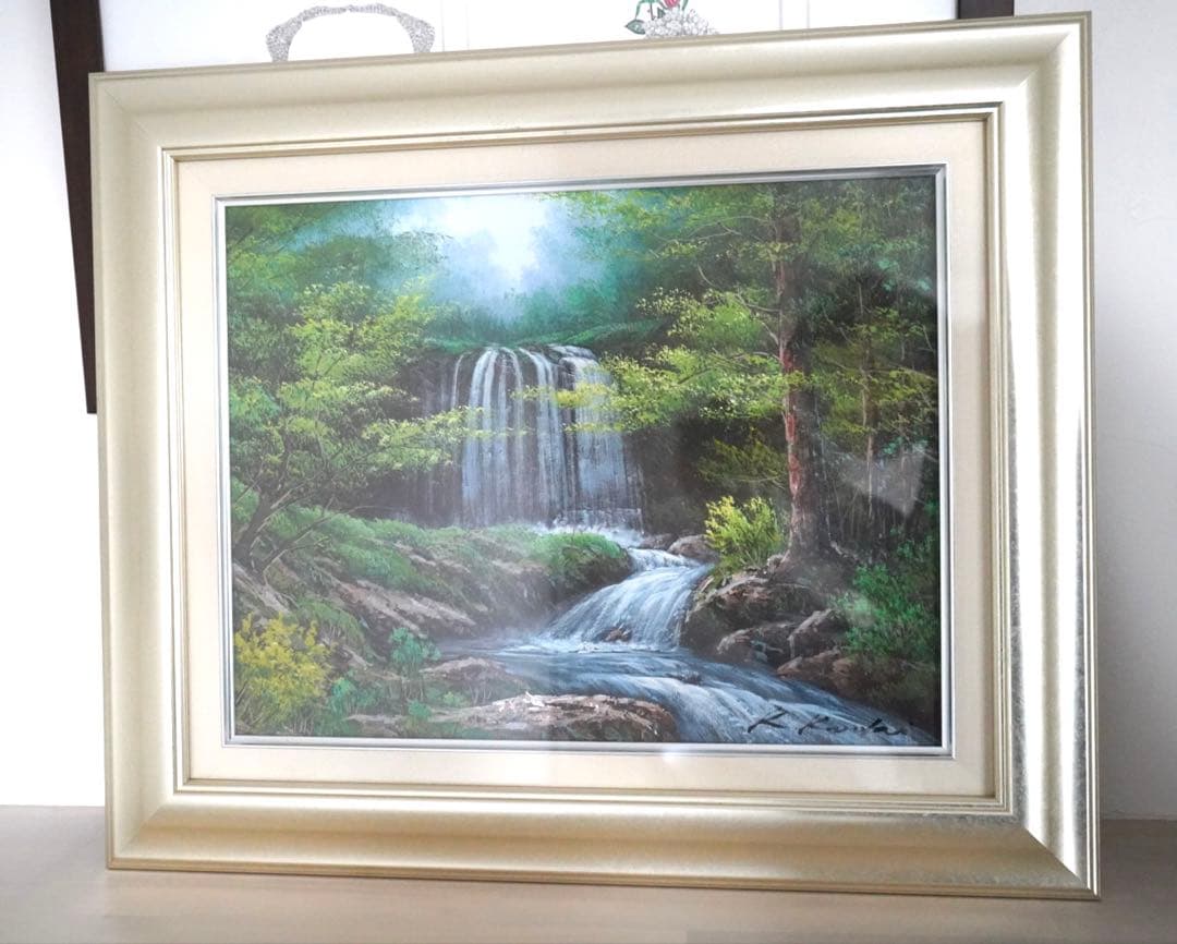 黒木啓 油彩画 自然風景 アート 額装 作家 インテリア 和モダン