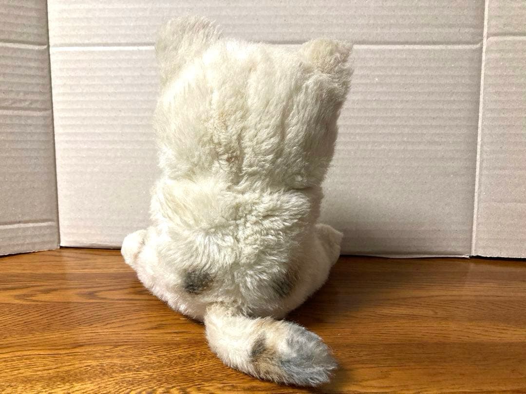 希少 80年代 ビンテージ 白猫 ネコ キャット ぬいぐるみ 人形 昭和 当時物