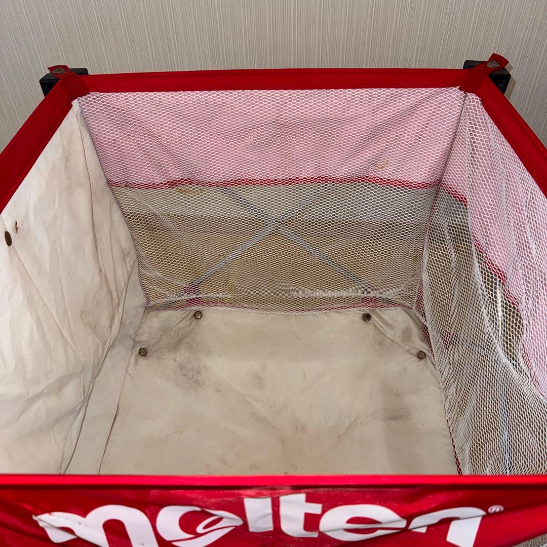 molten BK20折りたたみボールカート　赤白モルテン　ボールカゴケース付き