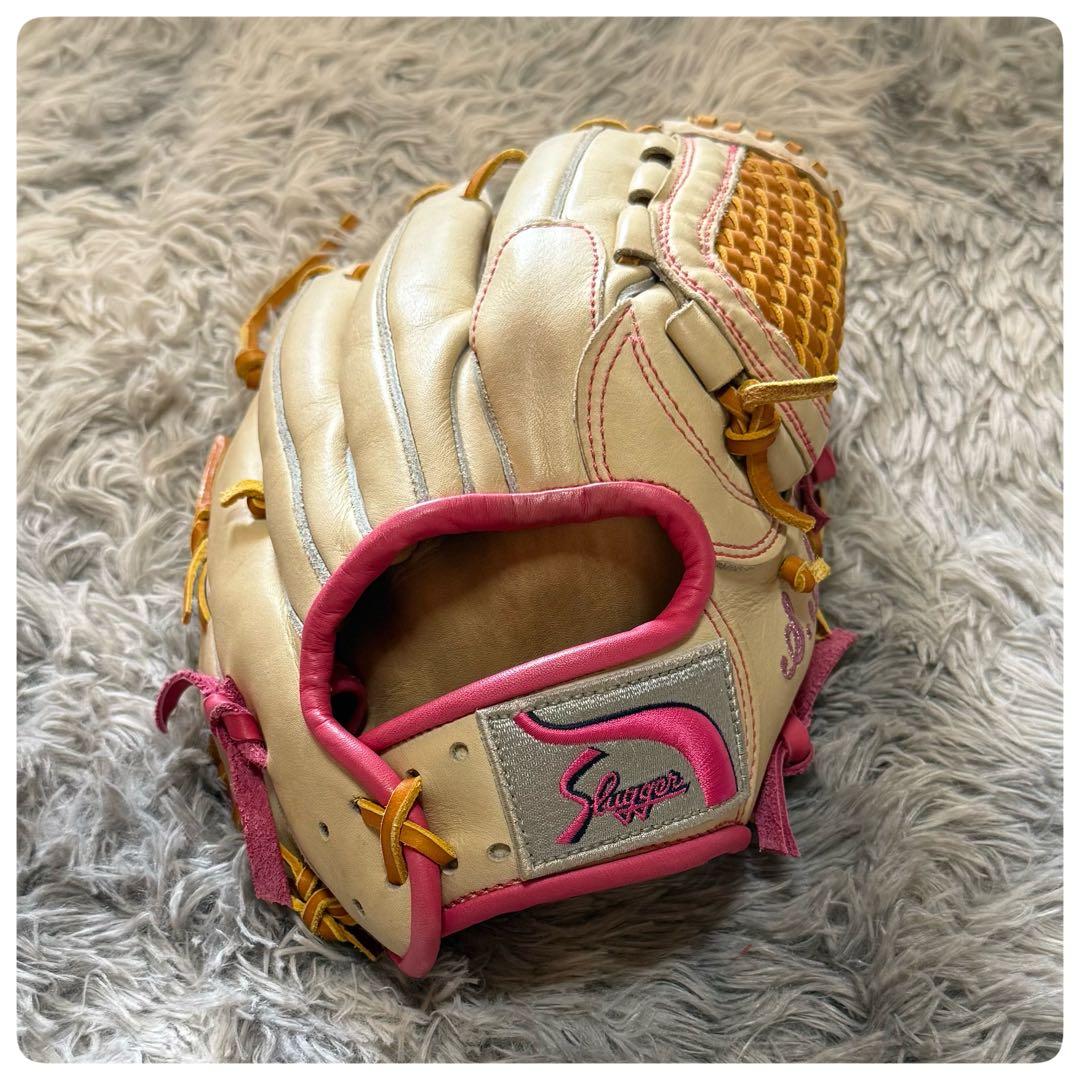 久保田Slugger 軟式オーダーグローブ　ホワイト/ピンク