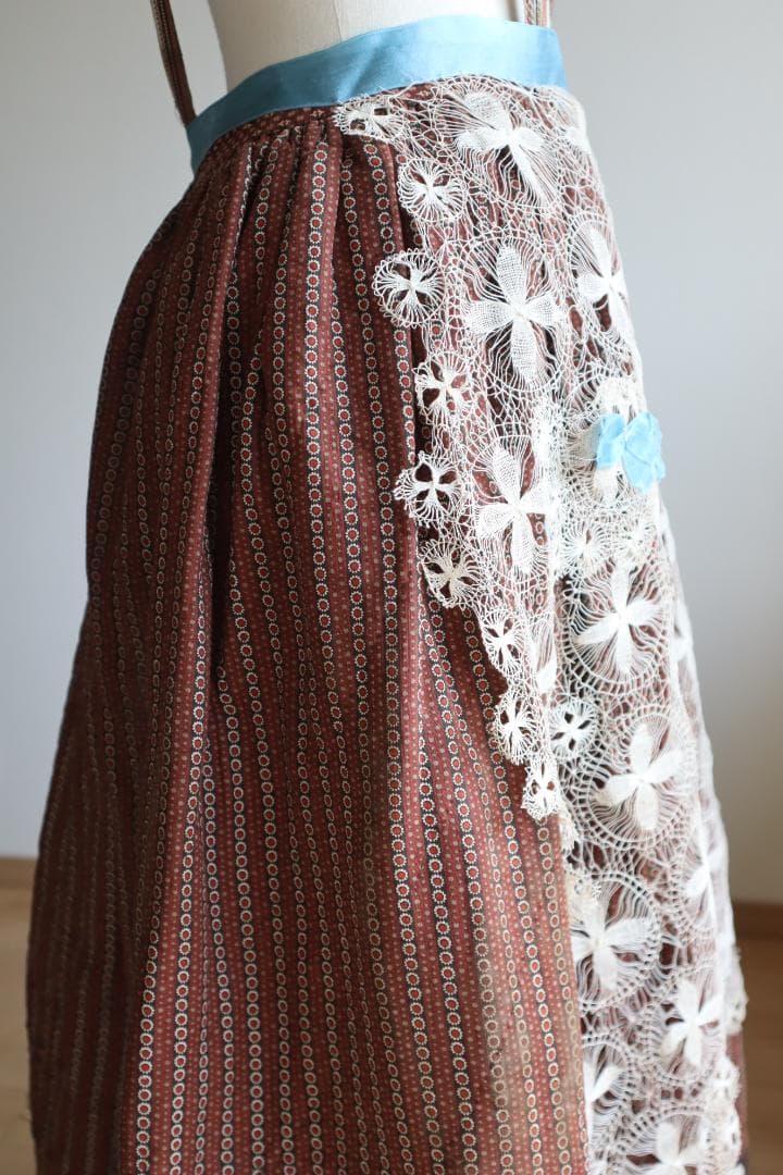 エプロン・三角巾 1930s Hand Made Tenerife Lace Half Apron