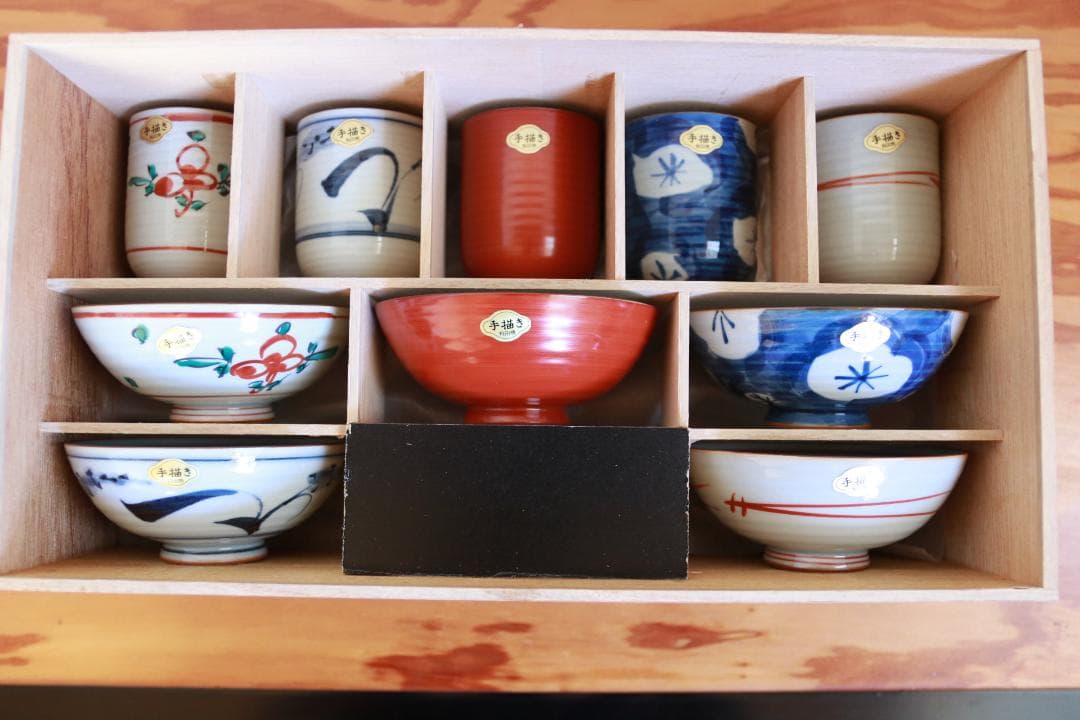 箱入り未使用伝統工芸高級有田焼お茶碗飯碗湯飲み5客セット有田焼古陶窯陶芸家和食器