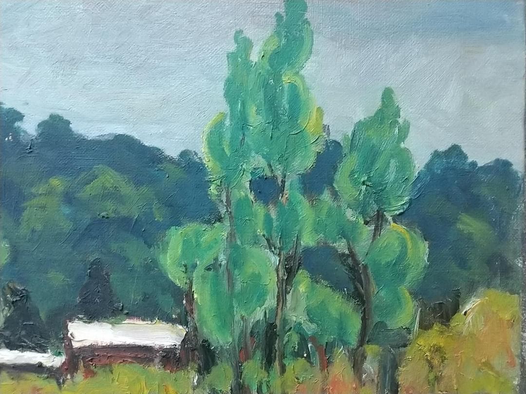「安行風景」'60 F6 絵画 油絵 油彩画 風景画 アート