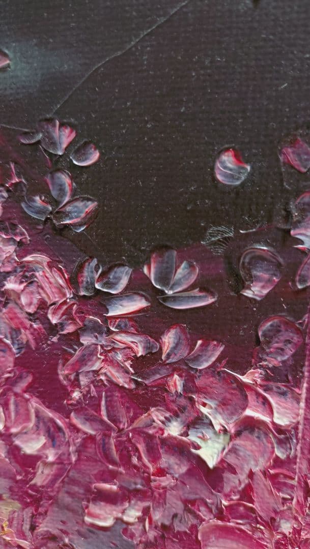 【華間の月】油絵 一点物 原画販売 額縁無し