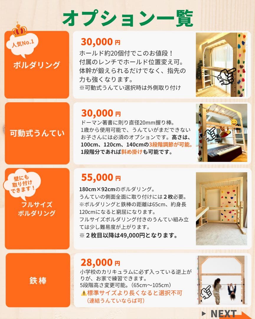 知育うんてい　オプションは追加出品で価格調整予定